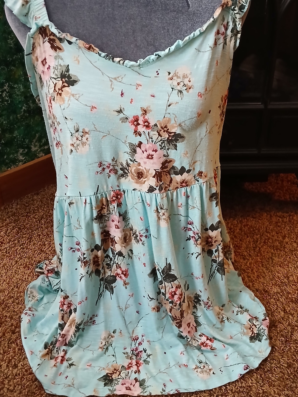 torrid Mint Floral Ruffle-Trim Camisole